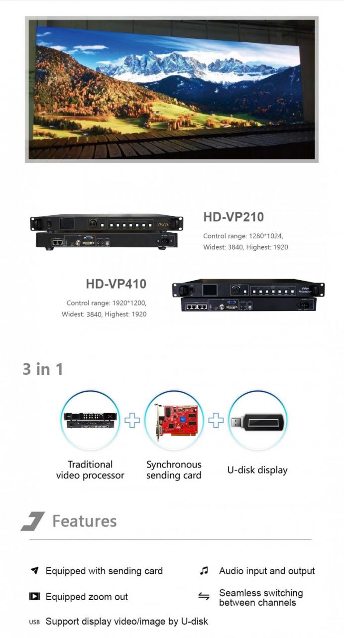 HUIDU HD-VP410 3 In 1 LED Screen Display Video Processor